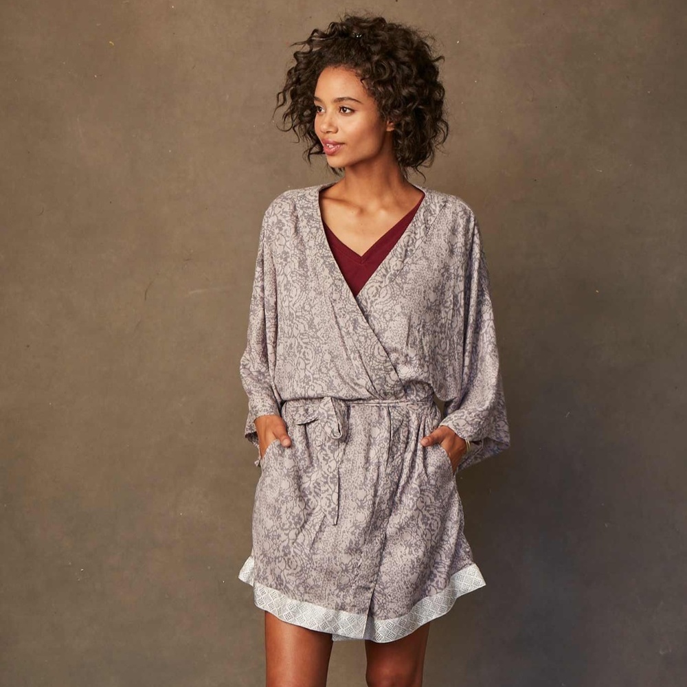 Sudara Gray Silver Robe Pajamas/ Punjammies